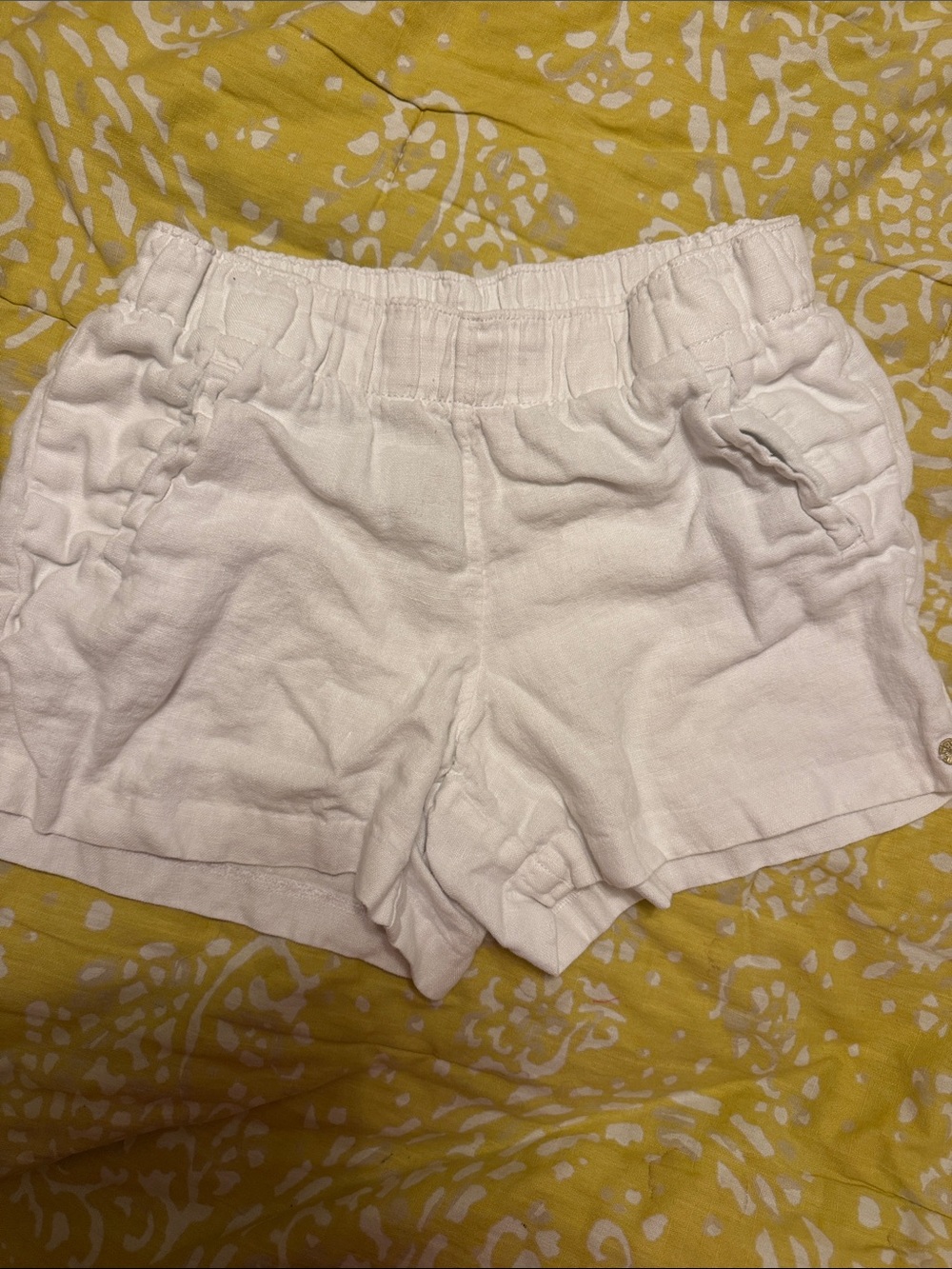 Lilly Pulitzer White 100% Linen Shorts